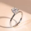 Nhẫn nữ bạc xi bạch kim đá mặt oval vĩnh cửu, sang trọng