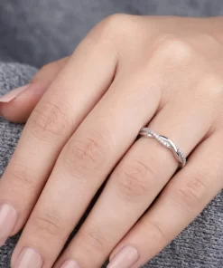 Nhẫn bạc trơn 4MM xoắn1