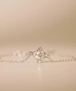 Lắc tay bạc nữ đính đá Moissanite 5 ly bạc xi bạch kim