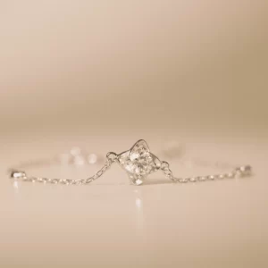 Lắc tay bạc nữ đính đá Moissanite 5 ly bạc xi bạch kim