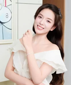 Lắc tay bạc xi bạch kim đá Moissanite 1.2 ly