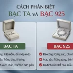 Cách phân biệt bạc ta và bạc 925 qua hình ảnh nhẫn bạc ta đơn giản và vòng tay bạc 925 đính đá tinh xảo