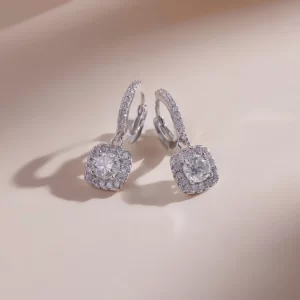 Khuyên Tai Tròn Bạc Nữ Đính Đá Sang Trọng Celiora (Bạc S925)
