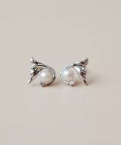 Khuyên Tai Ngọc Trai Cánh Tiên Bạc S925 Cao Cấp Celiora