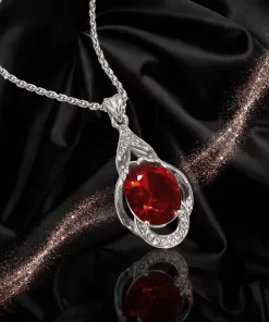 Mặt dây chuyền đá ruby đỏ